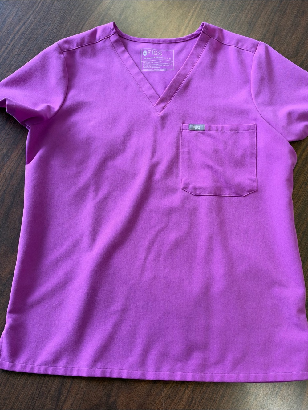 FIGS V-Neck Scrub Top in Ultraberry
